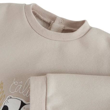 Ensemble sweat et pantalon bébé mixte en molleton Mini Panda BEIGE 3 - vertbaudet enfant 