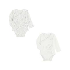 Lot de 2 bodies bébé manches longues ouverture croisée Mini Koala  - vertbaudet enfant