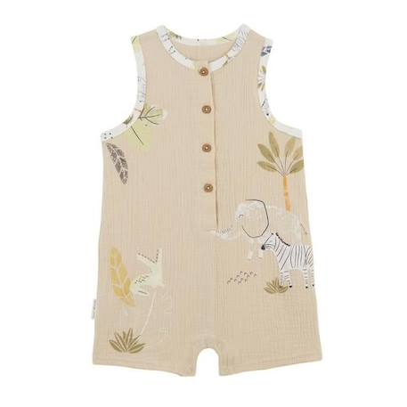 Combishort bébé garçon en gaze de coton Zagora BEIGE 1 - vertbaudet enfant 