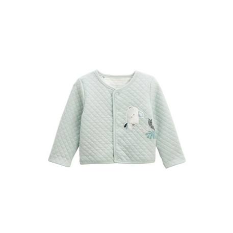 Bébé-Pull, gilet, sweat-Gilet-Gilet bébé réversible en coton matelassé Kimi