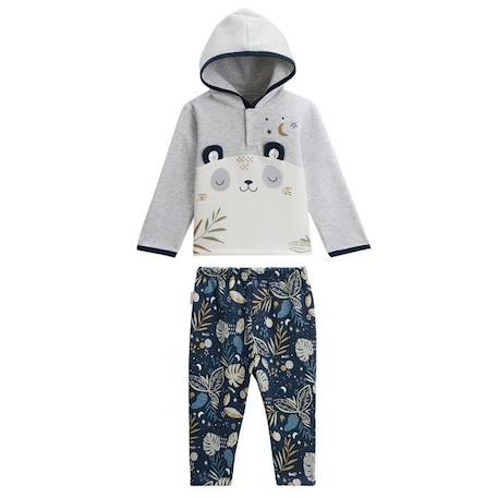 Ensemble bébé en molleton sweat à  capuche et pantalon Tropic Moon  - vertbaudet enfant