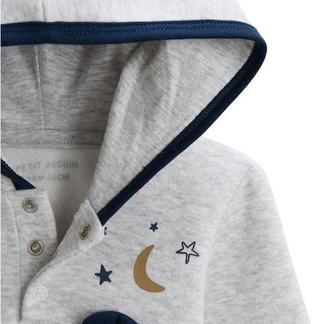 Ensemble bébé en molleton sweat à  capuche et pantalon Tropic Moon BLEU 4 - vertbaudet enfant 