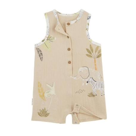 Combishort bébé garçon en gaze de coton Zagora BEIGE 3 - vertbaudet enfant 