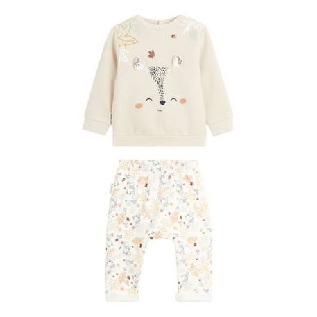 Ensemble sweat et pantalon en molleton bébé mixte Paolo BEIGE 1 - vertbaudet enfant 