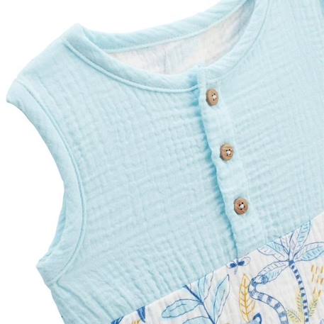 Barboteuse bébé en gaze de coton Gamboa BLEU 3 - vertbaudet enfant 