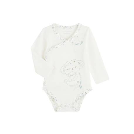 Lot de 2 bodies bébé manches longues ouverture croisée Mini Koala BLANC 2 - vertbaudet enfant 