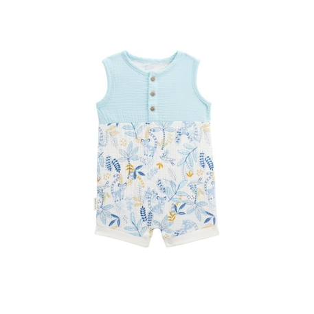 Barboteuse bébé en gaze de coton Gamboa BLEU 1 - vertbaudet enfant 