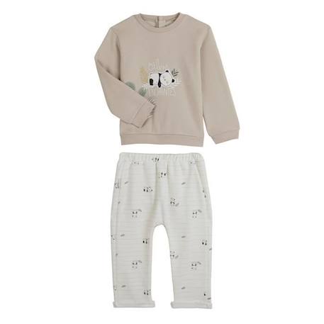 Bébé-Ensemble-Ensemble sweat et pantalon bébé mixte en molleton Mini Panda