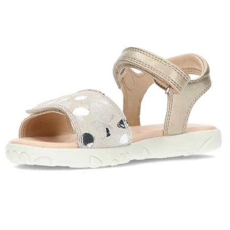 Sandale Enfant Geox Haiti - Cuir Blanc/Argent - Fermeture Scratch - Confort Exceptionnel BEIGE 3 - vertbaudet enfant 