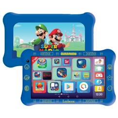 Jouet-Multimédia-tablette enfant - accessoires tablette-Tablette Lexibook 7" Super Mario - Housse de Protection - Contrôle Parental - Bleu