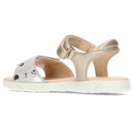 Sandale Enfant Geox Haiti - Cuir Blanc/Argent - Fermeture Scratch - Confort Exceptionnel BEIGE 4 - vertbaudet enfant 