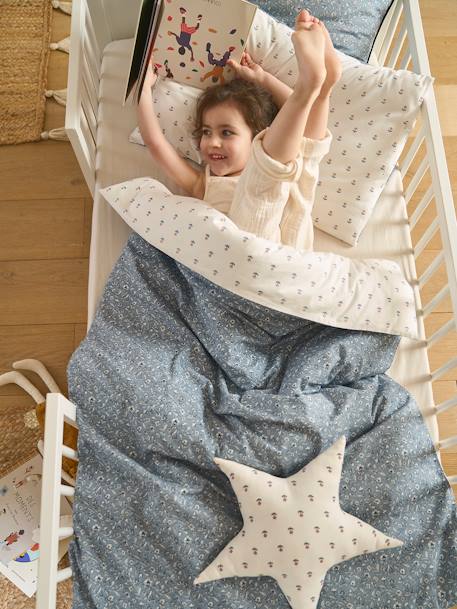 Housse de couette bébé réversible INDIA bleu imprimé 3 - vertbaudet enfant 