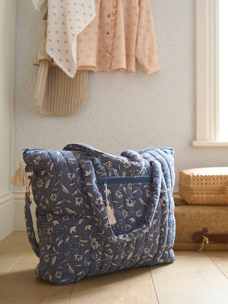 Sac à langer en gaze de coton Plume bleu imprimé+écru+folk+ivoire imprimé+ivoire végétal 1 - vertbaudet enfant 