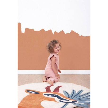 Tapis Coton Gazelle par Lilipinso - MULTICOLOR - Ø. 100 cm MARRON 3 - vertbaudet enfant 