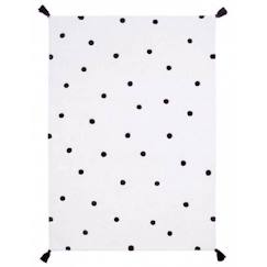 Tapis Coton Pois (noir & Blanc) par Lilipinso - Noir - 120 x 170 cm  - vertbaudet enfant