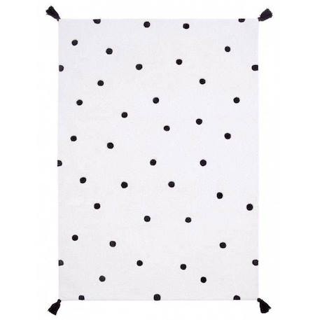 Tapis Coton Pois (noir & Blanc) par Lilipinso - Noir - 120 x 170 cm BLANC 1 - vertbaudet enfant 