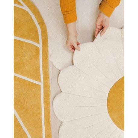 Tapis Coton Feuille D'automne par Lilipinso - Jaune - 90 x 150 cm JAUNE 3 - vertbaudet enfant 