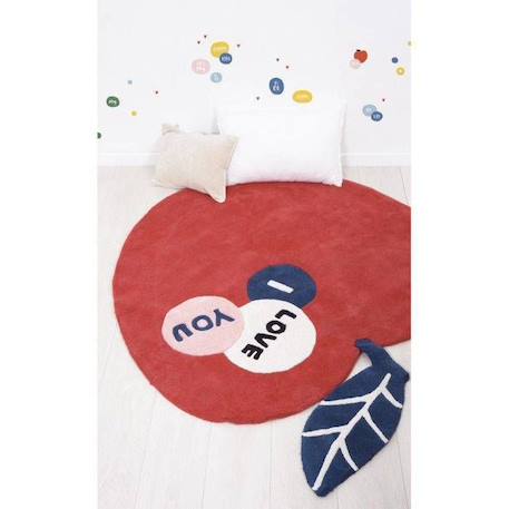 Tapis Coton La Pomme par Lilipinso - Rouge - 135 x 150 cm ROUGE 2 - vertbaudet enfant 