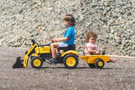 Tractopelle à pédales Komatsu avec remorque - FALK - Dès 2 ans - 100% Fabriqué en France - Contient 30% de plastique recyclé JAUNE 4 - vertbaudet enfant 