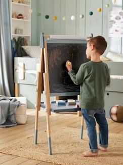 Jouet-Activités artistiques et musicales-Tableau pliable et réglable en hauteur 3 en 1 en bois FSC®