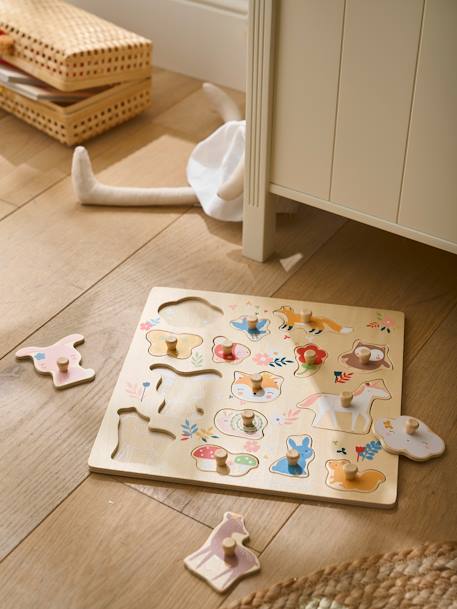 Puzzle boutons FORÊT ENCHANTÉE en bois FSC® rose 5 - vertbaudet enfant 