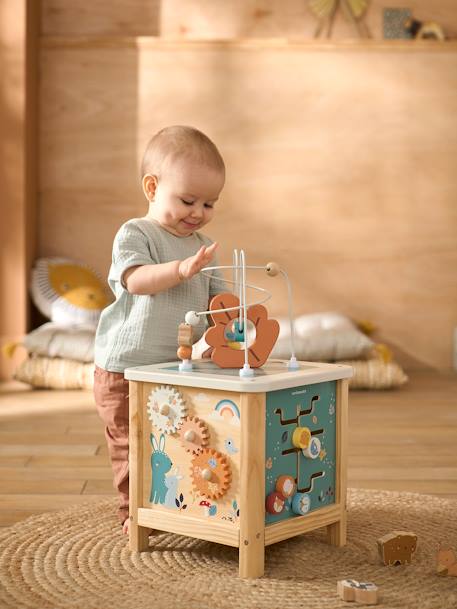 Grand cube d'activités en bois FSC® Beige LOVELY FARM+Les amis de la forêt+rose 11 - vertbaudet enfant 