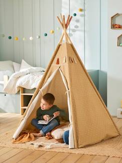 Jouet-Jeux d'imitation-Tentes et tipis-Tipi réversible Géronimo en tissu et bois FSC®