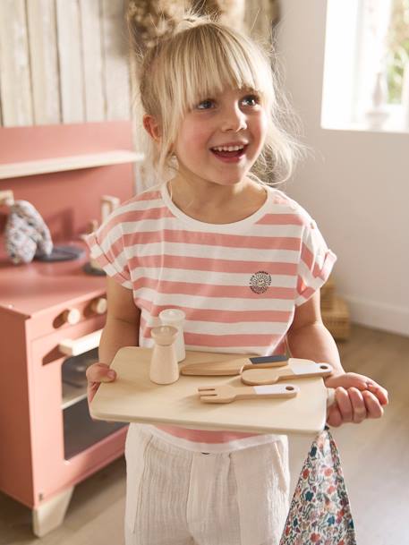 Cuisinette équipée avec rideau - en bois FSC® framboise+multicolore 3 - vertbaudet enfant 