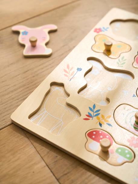 Puzzle boutons FORÊT ENCHANTÉE en bois FSC® rose 6 - vertbaudet enfant 