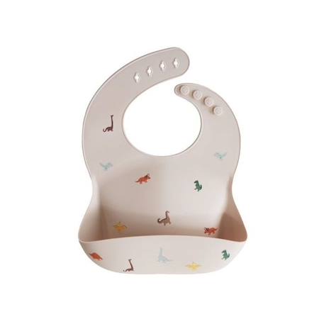 Bavoir silicone Motifs Dinosaures - Repas bébé et enfant - Mushie BEIGE 1 - vertbaudet enfant 