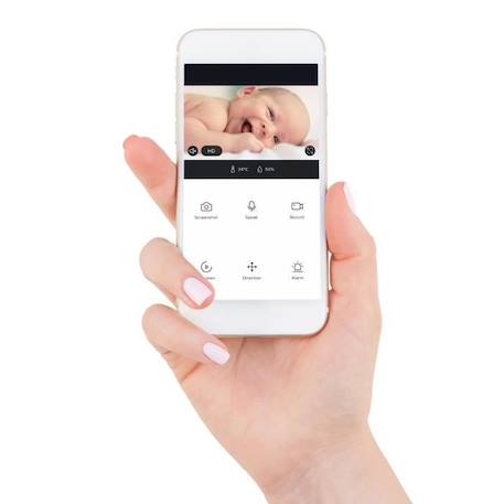 Babyphone Wi-Fi avec caméra Alecto SMARTBABY10BK Noir - ALECTO - SMARTBABY10BK - FHSS - LCD - Numérique NOIR 3 - vertbaudet enfant 