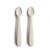 Lot de 2 cuillères bébé silicone Ivoire - Apprentissage repas - Mushie BEIGE 1 - vertbaudet enfant 