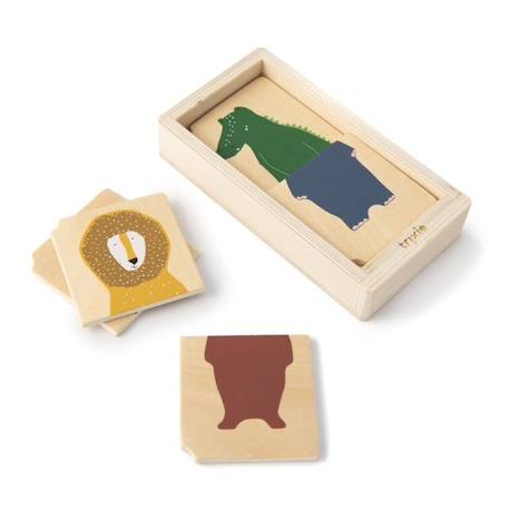 Puzzle animaux combo en bois FSC - A partir de 1 an - Trixie BLANC 1 - vertbaudet enfant 