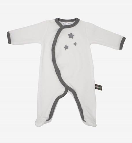 Bébé-Pyjama bébé Coton Bio blanc motifs étoiles