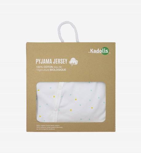 Pyjama bébé été Jersey Coton Bio motifs triangles (9 mois) BLANC 3 - vertbaudet enfant 