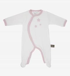 Bébé-Pyjama, surpyjama-Pyjama bébé Coton Bio blanc motifs étoiles