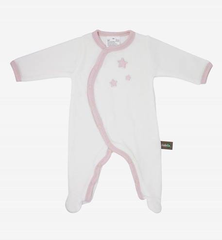 Pyjama bébé Coton Bio blanc motifs étoiles BEIGE+GRIS+ROSE 11 - vertbaudet enfant 