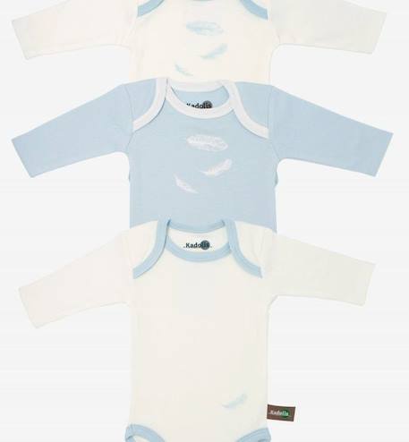 Bébé-Body manches longues en Coton Bio à motifs plumes (lot de 3)