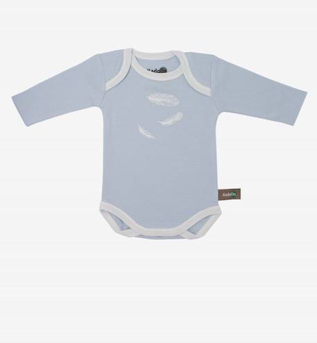 Body manches longues en Coton Bio à motifs plumes (lot de 3) BLEU+ROSE 2 - vertbaudet enfant 