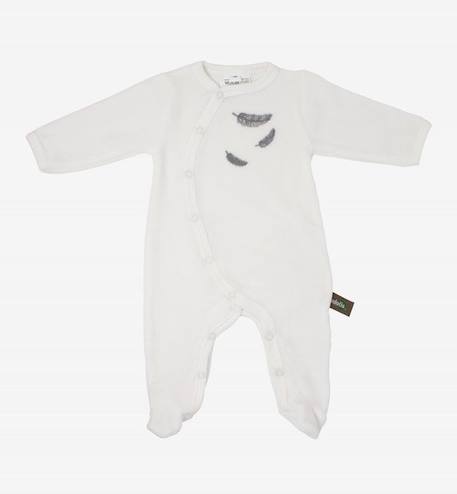 Pyjama bébé en Coton Bio à motifs plumes colorées BEIGE+BLEU+GRIS+ROSE 10 - vertbaudet enfant 