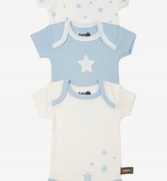 Body manches courtes en Coton Bio à motifs étoiles (lot de 3)  - vertbaudet enfant