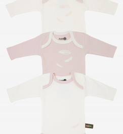 Body manches longues en Coton Bio à motifs plumes (lot de 3)  - vertbaudet enfant