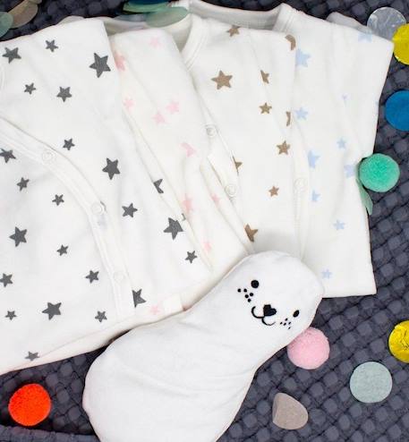 Pyjama bébé en Coton Bio imprimé étoiles BEIGE+BLEU+GRIS+ROSE 11 - vertbaudet enfant 