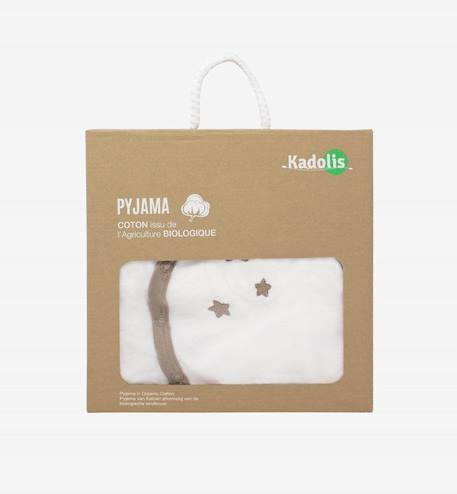 Pyjama bébé Coton Bio blanc motifs étoiles BEIGE+GRIS+ROSE 3 - vertbaudet enfant 