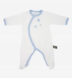 Bébé-Pyjama, surpyjama-Pyjama bébé Coton Bio blanc motifs étoiles