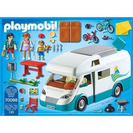 Playmobil - Family Fun - Famille et camping-car - 135 pièces - Jaune JAUNE 2 - vertbaudet enfant 