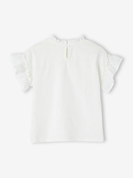 Blouse bi-matère fille écru 2 - vertbaudet enfant 