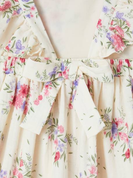 Robe à fleurs en gaze de coton fille écru 5 - vertbaudet enfant 