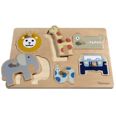 Jeu d'éveil- Puzzle Safari MARRON 3 - vertbaudet enfant 