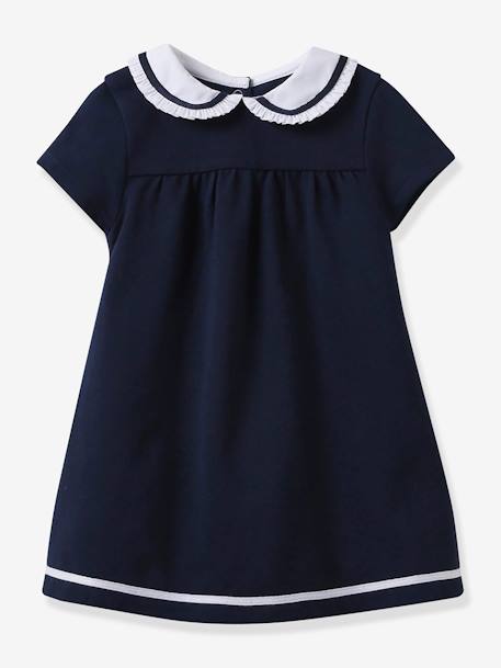 Robe bébé en piqué de coton - coton bio CYRILLUS marine 1 - vertbaudet enfant 